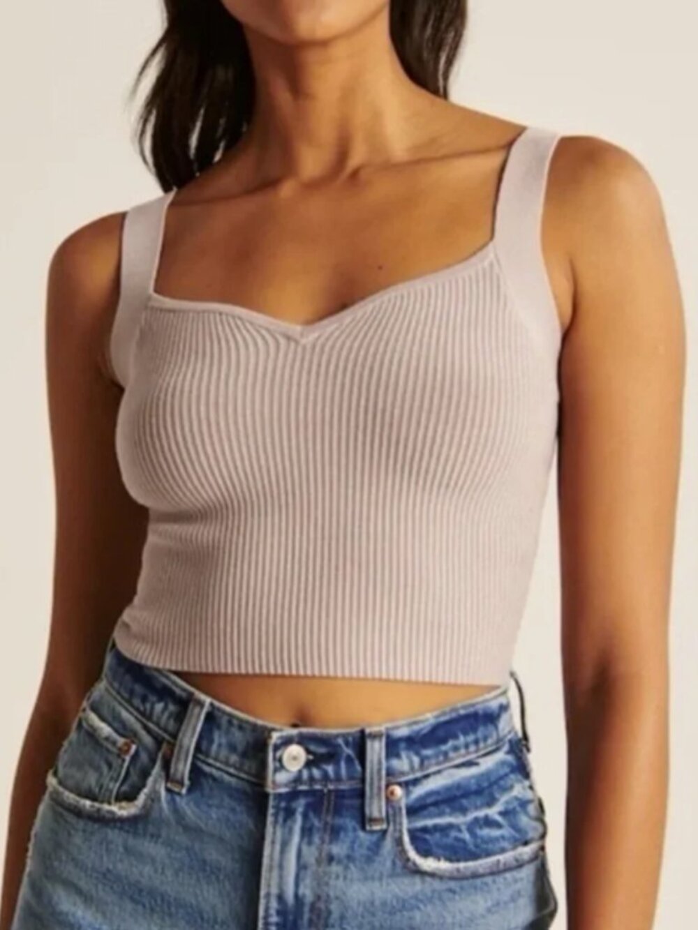 Abercrombie & Fitch Ottoman Sweetheart Tank - Beige - XXS - NWOT